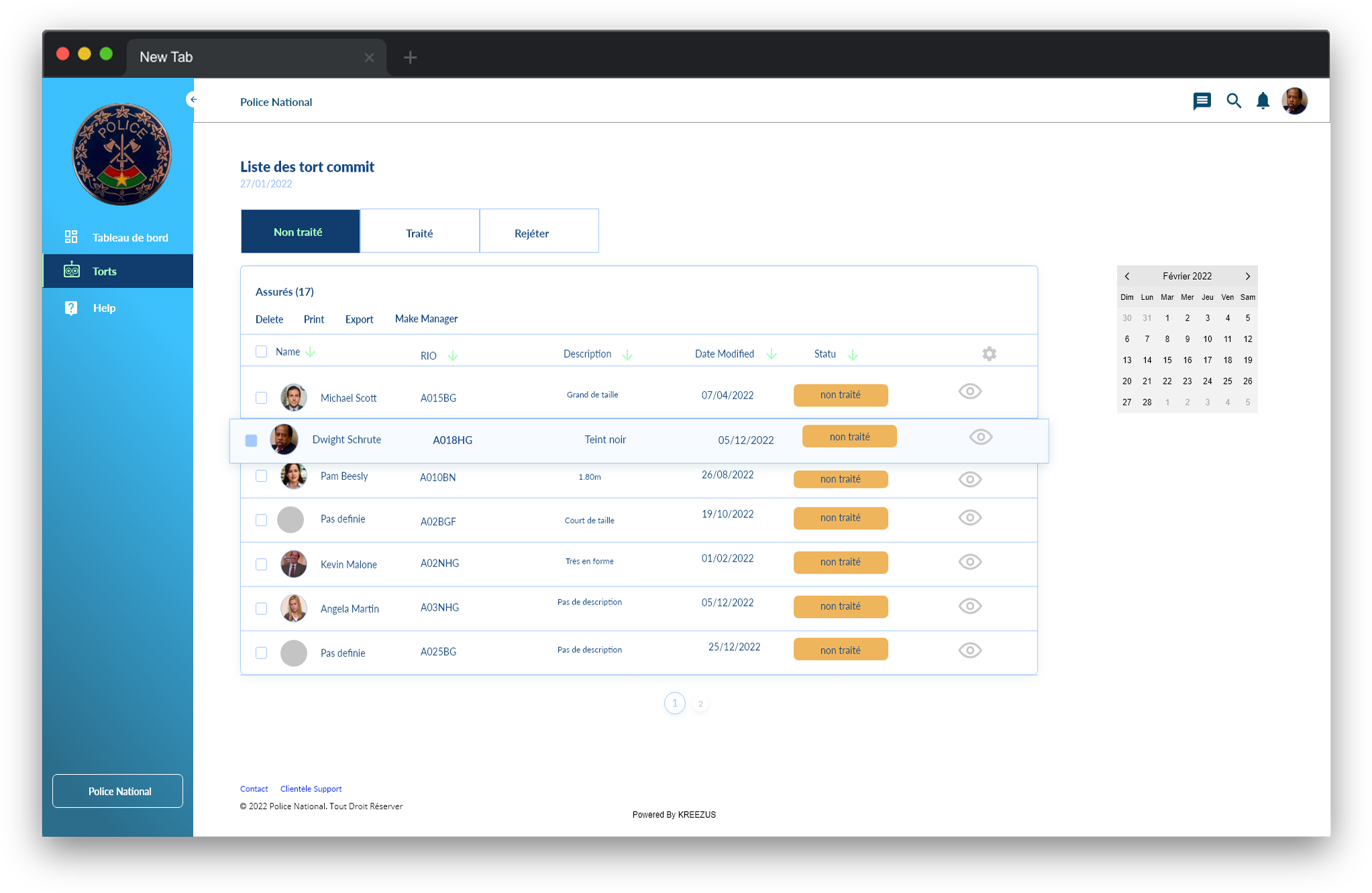 Liste des amendes du citoyen